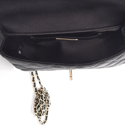 Chanel Satin Quilted Flap Black 5 of 8