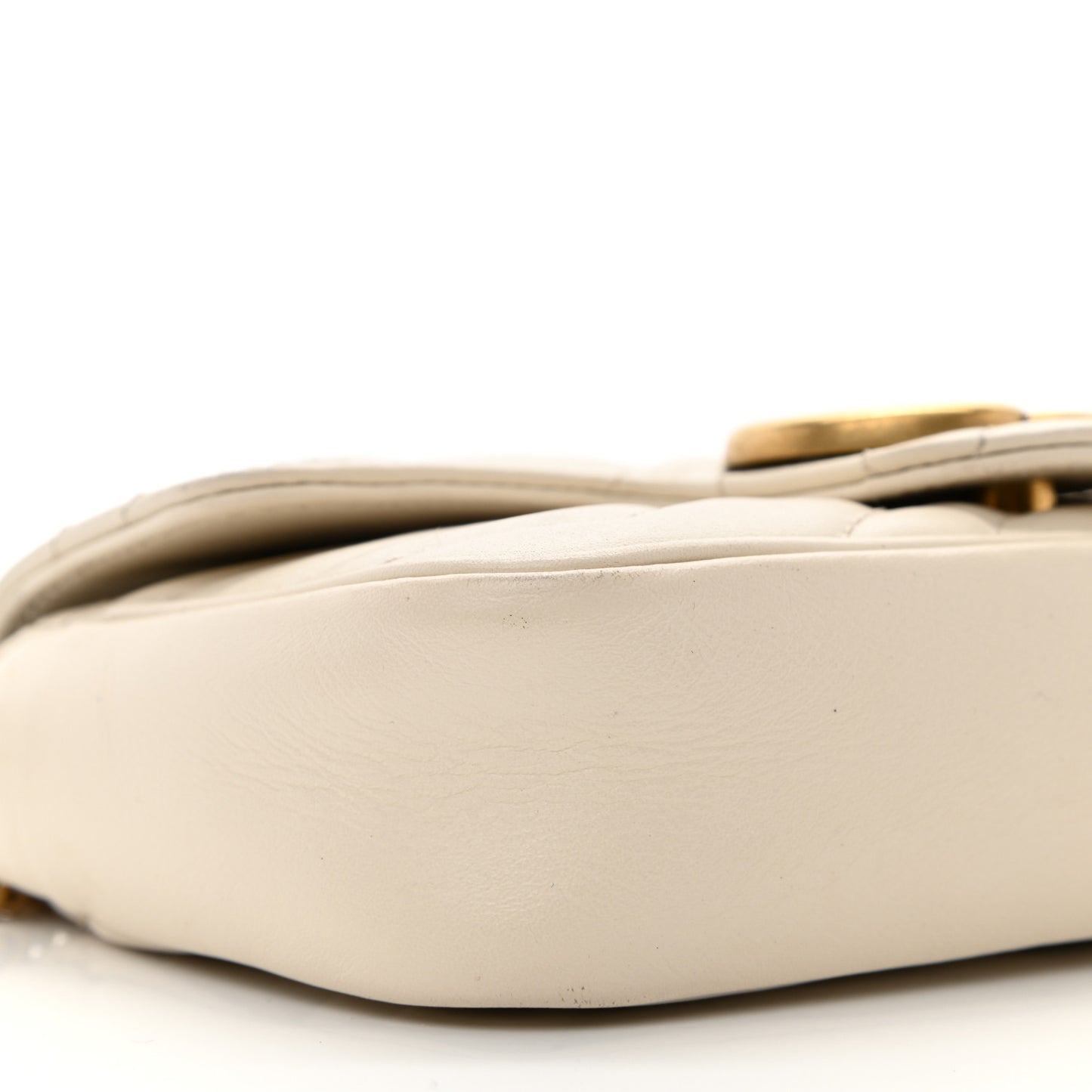 Calfskin Matelasse Super Mini GG Marmont Shoulder Bag White