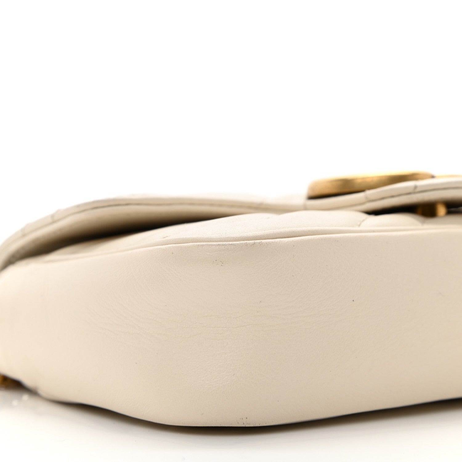 Gucci Calfskin Matelasse Super Mini GG Marmont Shoulder Bag White 9 of 10