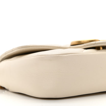Gucci Calfskin Matelasse Super Mini GG Marmont Shoulder Bag White 9 of 10