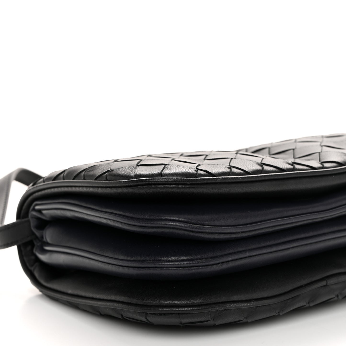 Nappa Intrecciato Puff Pouch On Strap Black Space