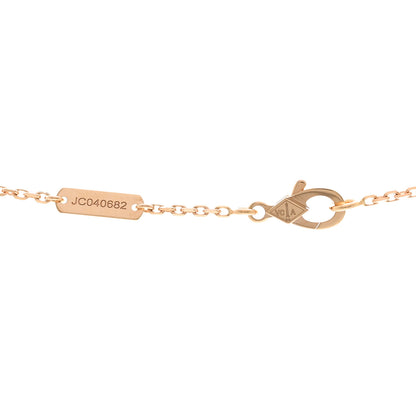 Van Cleef & Arpels 18K Rose Gold Diamond Rhodonite Vintage Alhambra Pendant Necklace 4 of 6