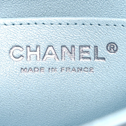 Chanel Perforated Lambskin Quilted Mini Rectangular Flap Light Blue Light Purple White 6 of 11