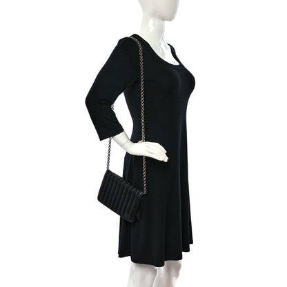 Chanel Lambskin Vertical Quilted Wallet On Chain WOC Black 2 of 9