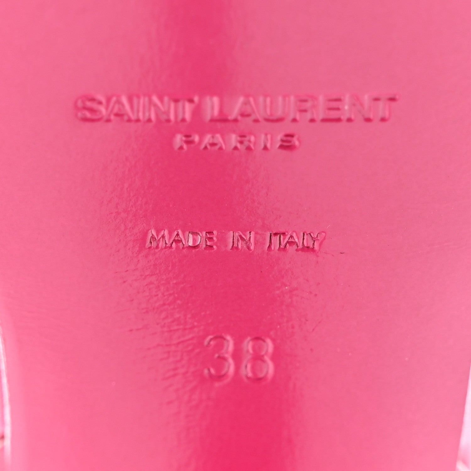 Saint Laurent Calfskin Tribute 105 Platform Sandals 38 Fuchsia 6 of 19