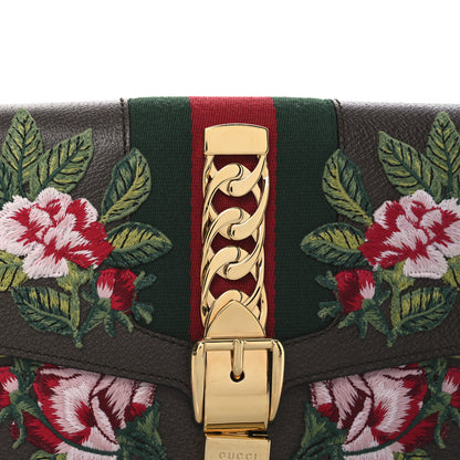 Gucci Calfskin Embroidered Sylvie Belt Bag 75 30 Brown 8 of 10
