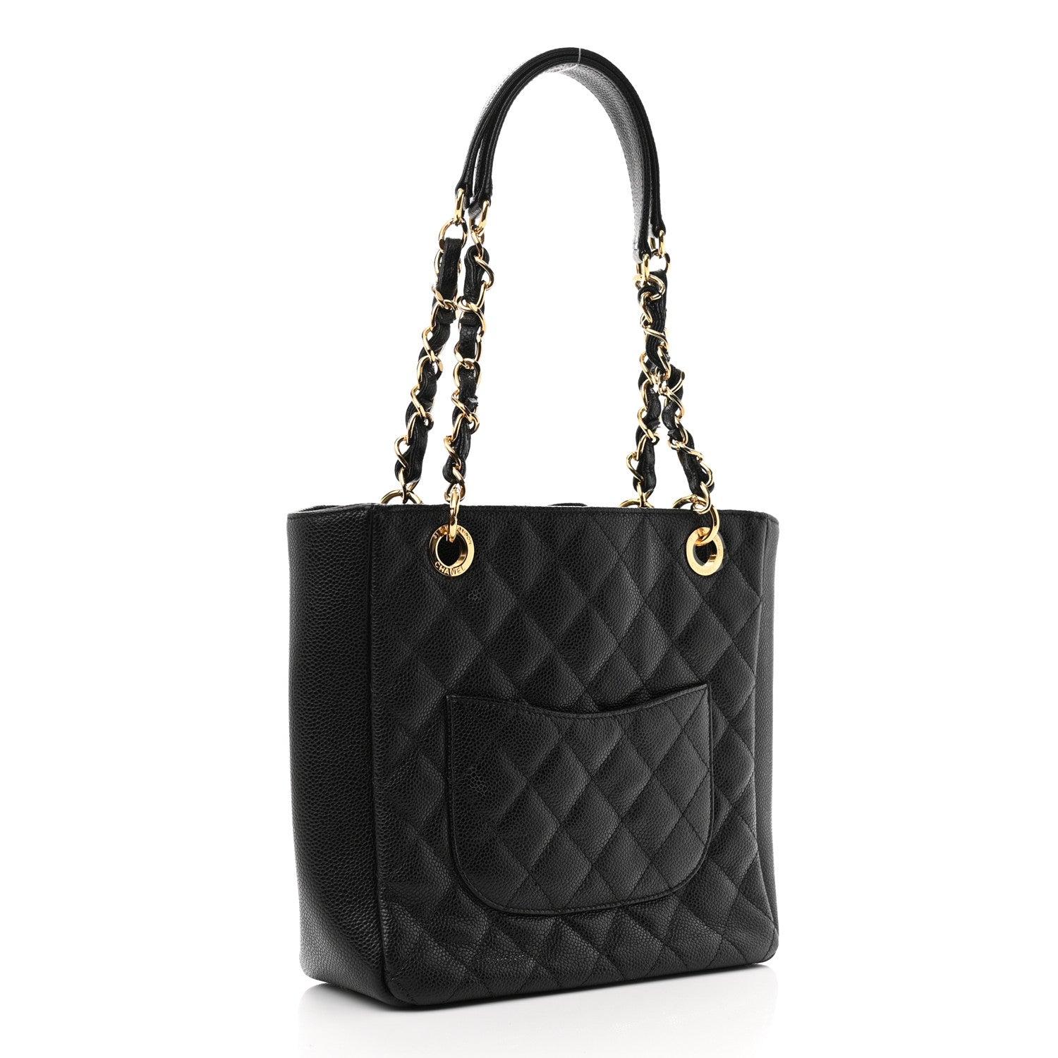 Chanel Caviar Quilted Petit Shopping Tote PST Black 3 of 10