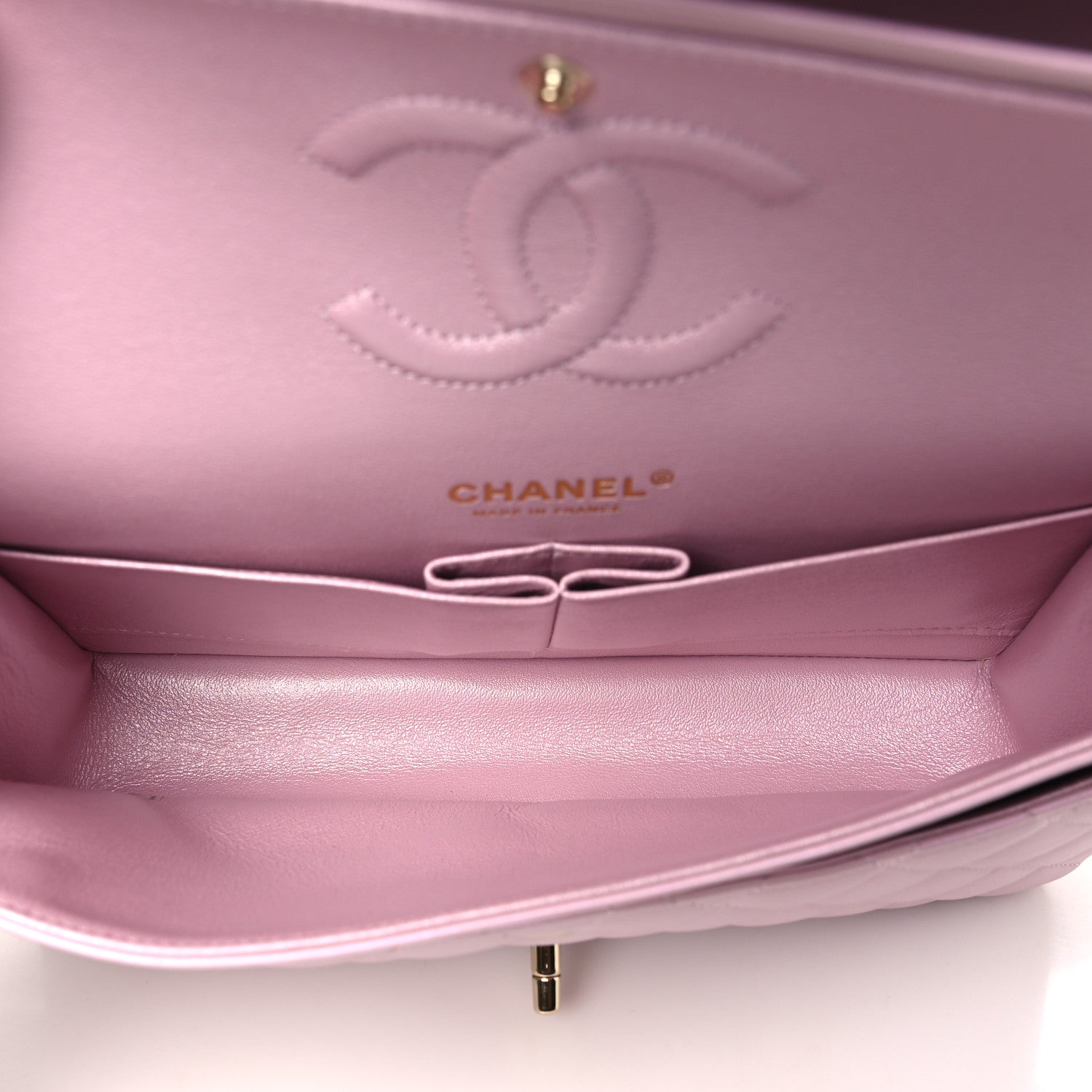 Chanel Iridescent Calfskin Quilted Medium Double Flap Light Pink 5 of 10