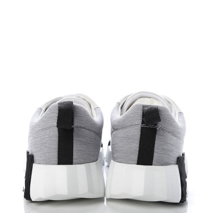 Hermes Technical Canvas Suede Goatskin Bouncing Sneakers 37 Gris White 6 of 9