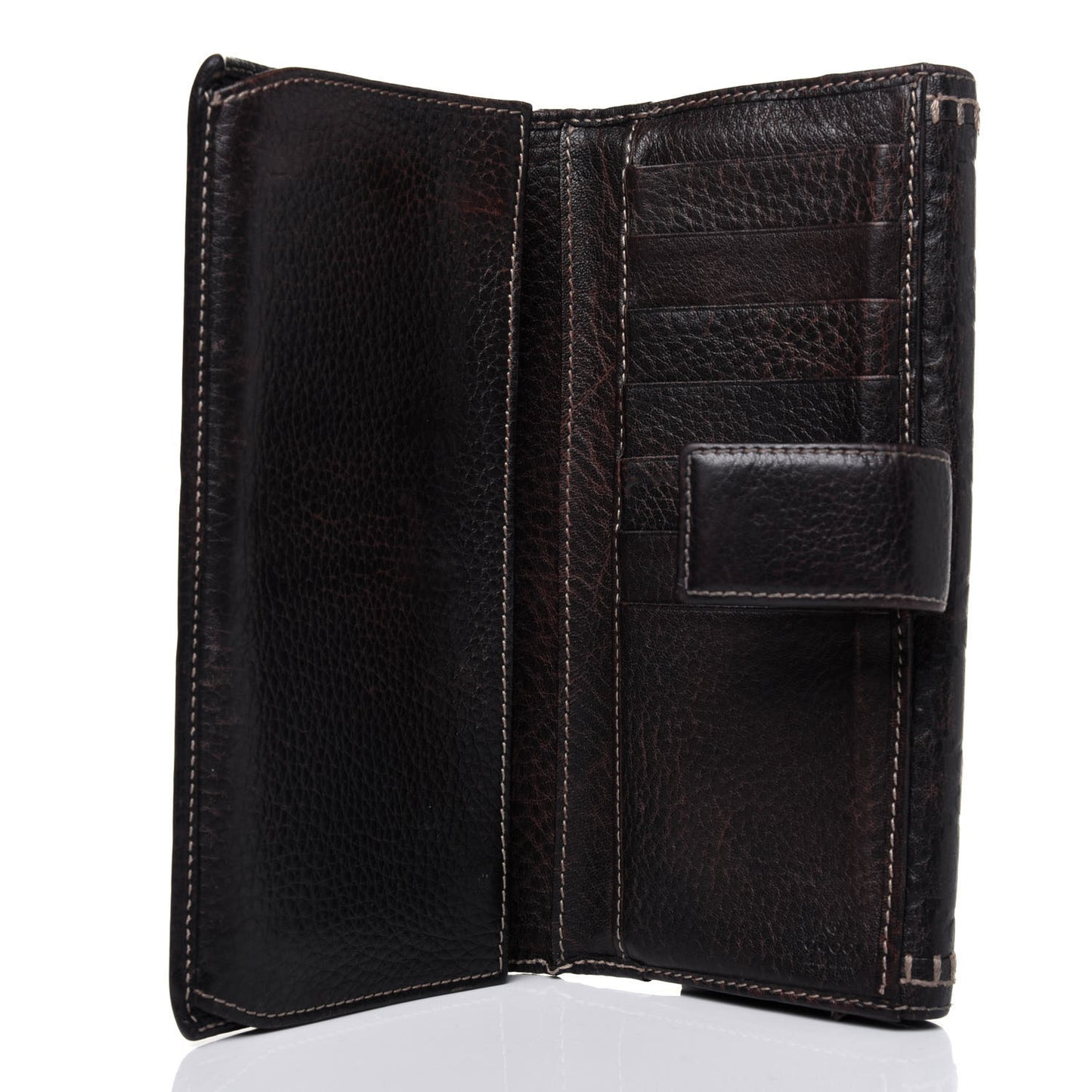 Guccissima Horsebit Continental Wallet Dark Brown