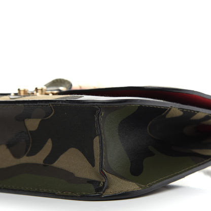 Valentino Garavani Nappa Canvas Camouflage Medium Glam Lock Rockstud Flap Verde 8 of 10