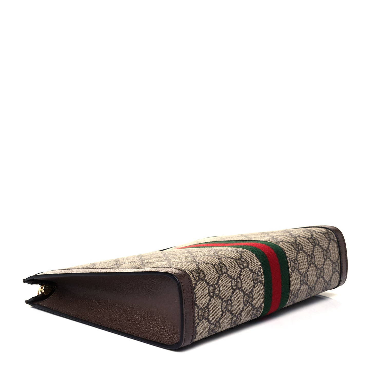 GG Supreme Monogram Web Ophidia Pouch Brown