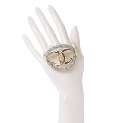 Chanel Crystal CC Cuff Gold 2 of 5