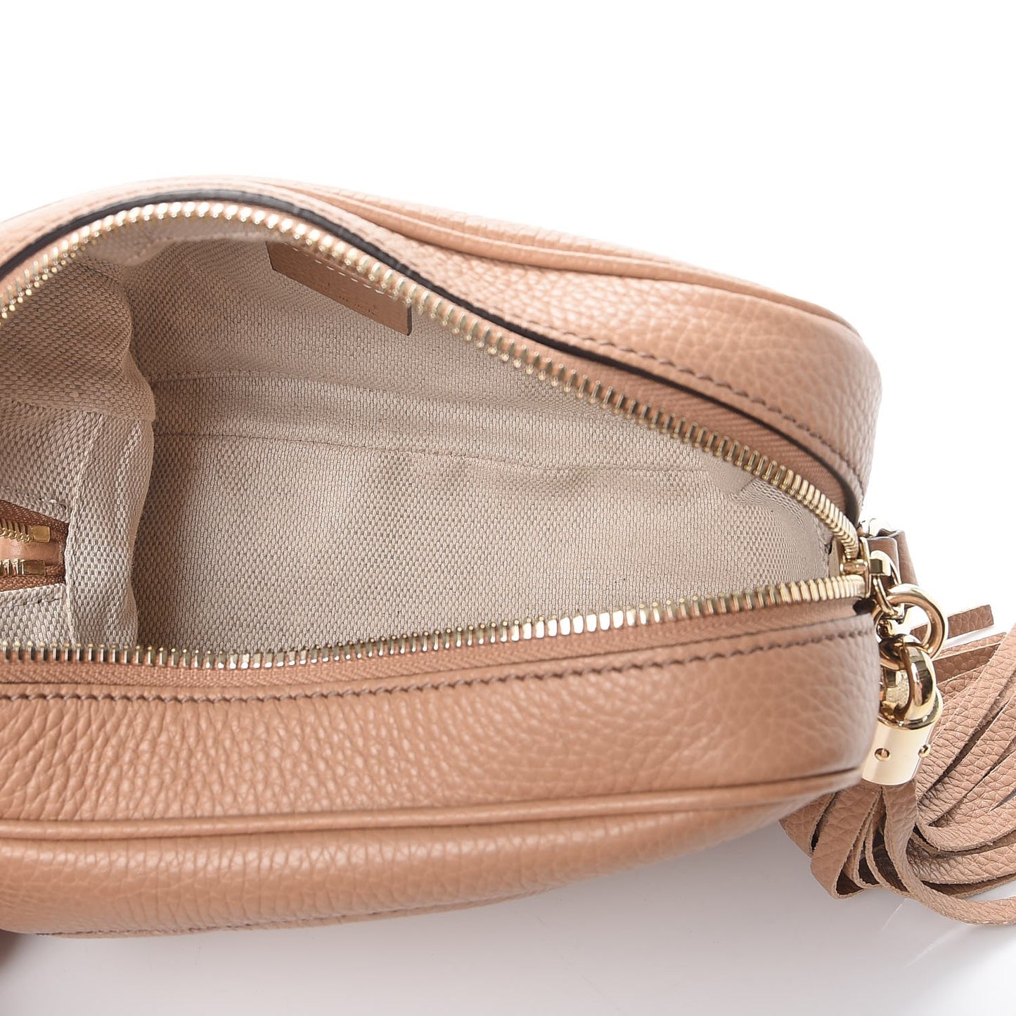 Pebbled Calfskin Small Soho Disco Bag Rose Beige