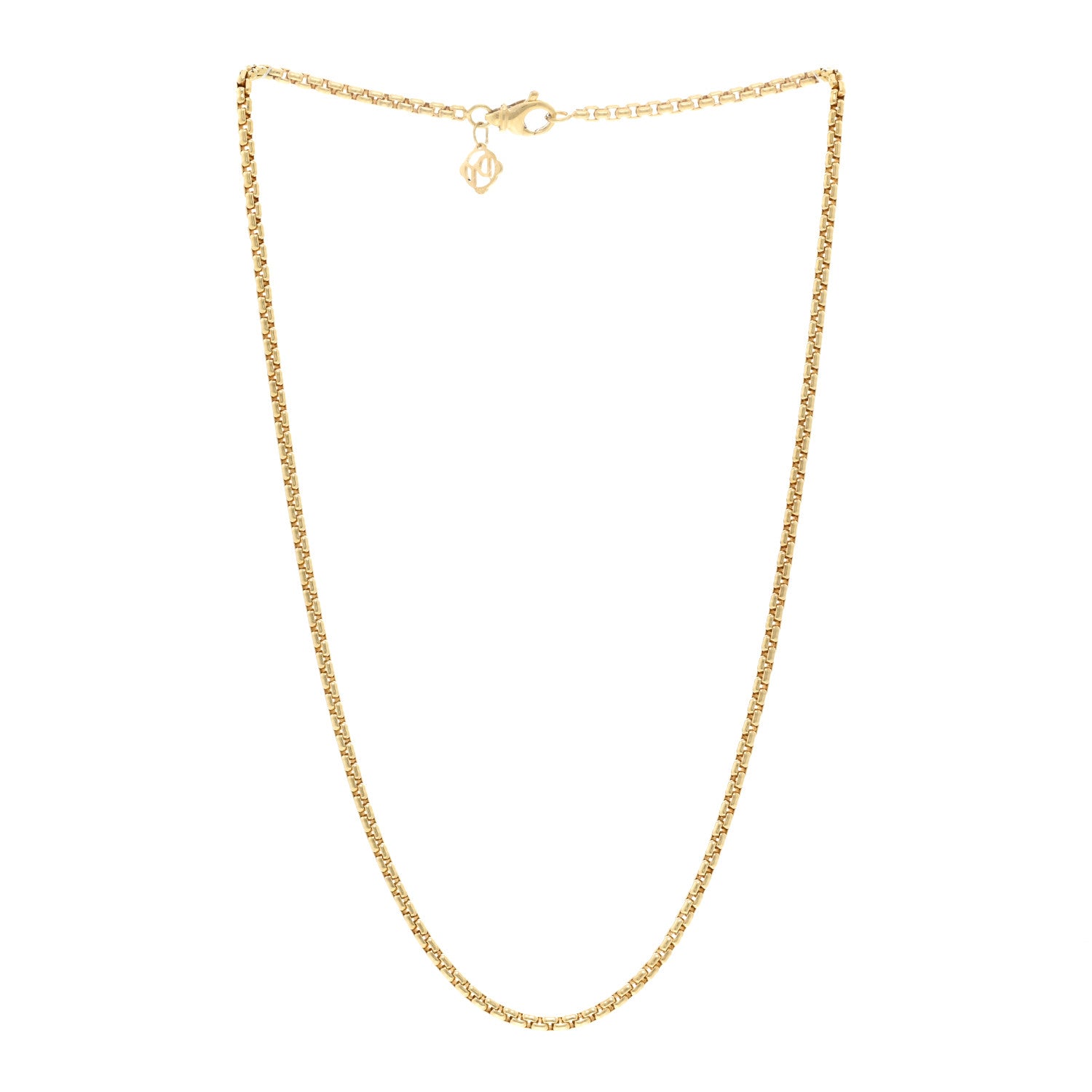 David Yurman 18K Yellow Gold 2.5mm Box Chain Necklace 16" 3 of 4