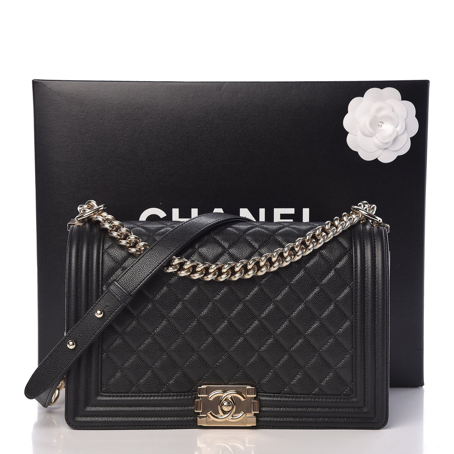 Caviar Quilted New Medium Boy Flap Black