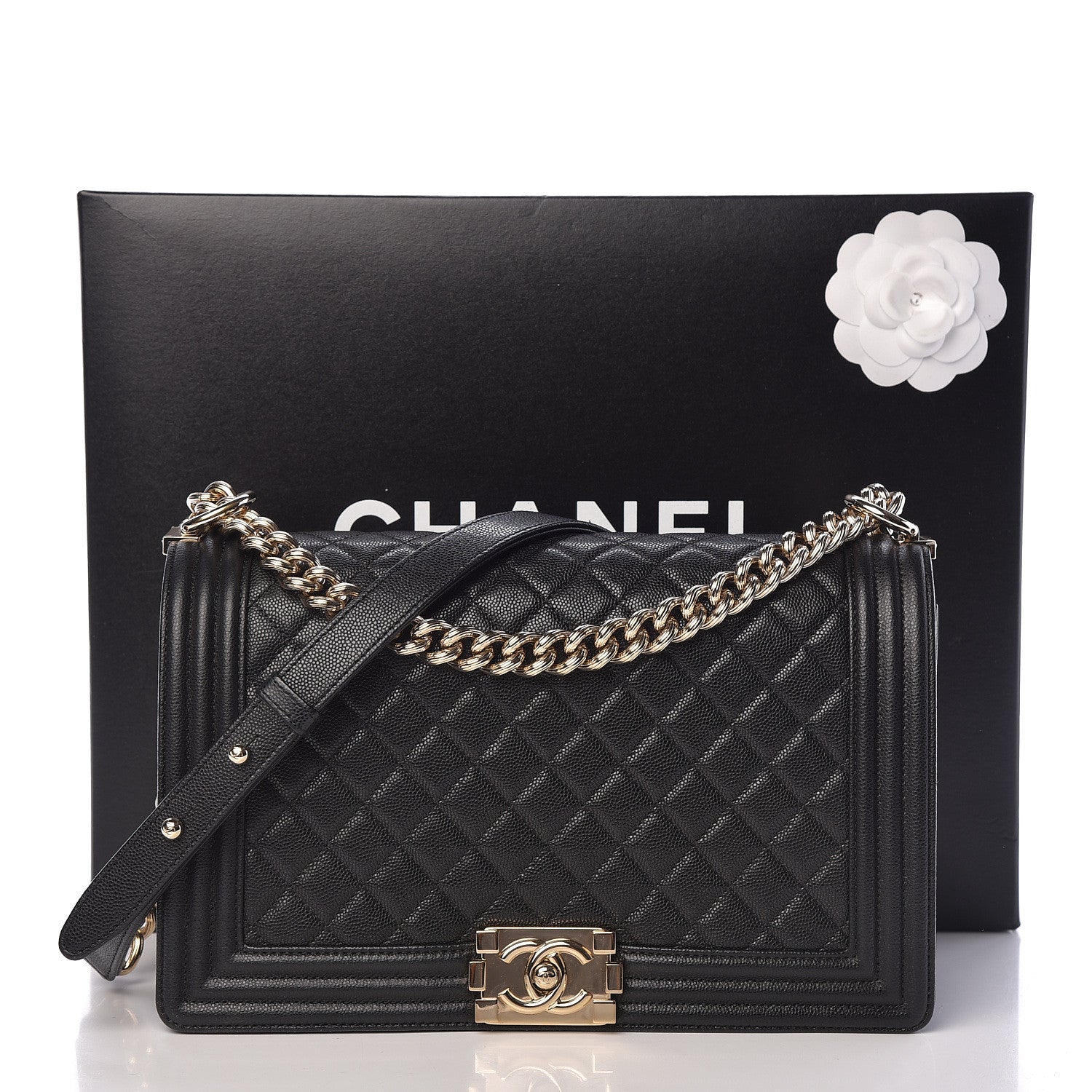 Chanel Caviar Quilted New Medium Boy Flap Black 11 of 11