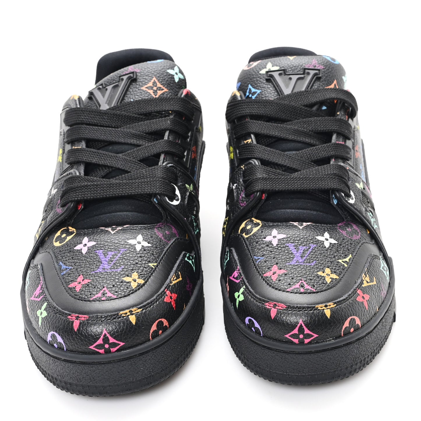 LV X TM Calfskin Monogram Multicolor LV Trainer Sneakers 36 Black