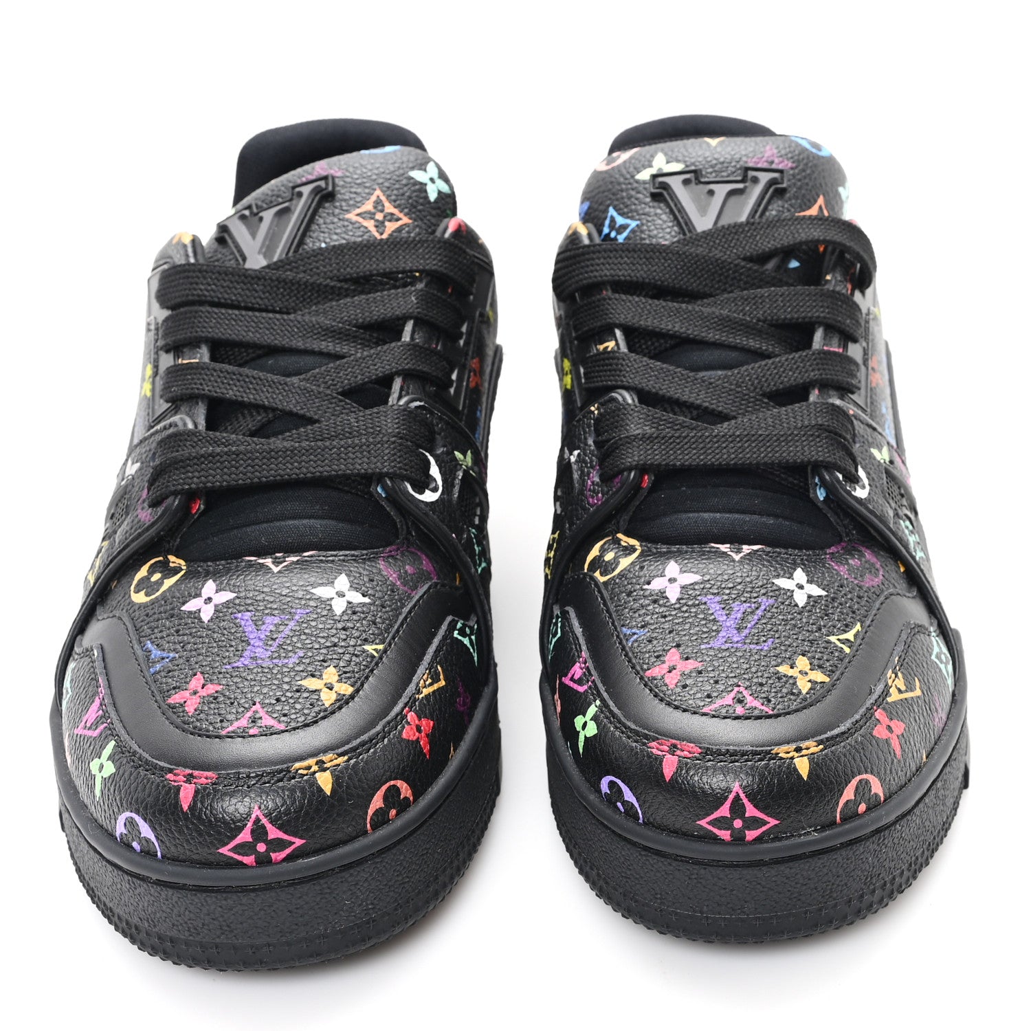 Louis Vuitton LV X TM Calfskin Monogram Multicolor LV Trainer Sneakers 36 Black 3 of 9