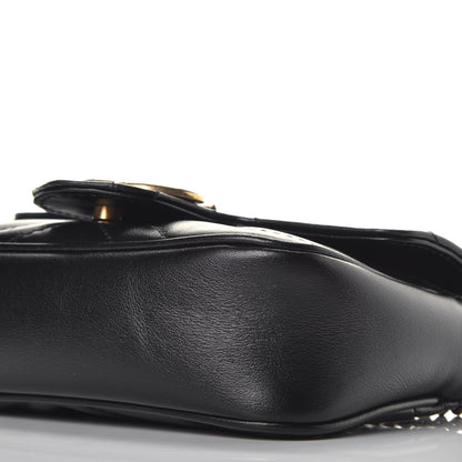 Gucci Calfskin Matelasse Super Mini GG Marmont Shoulder Bag Black 9 of 10