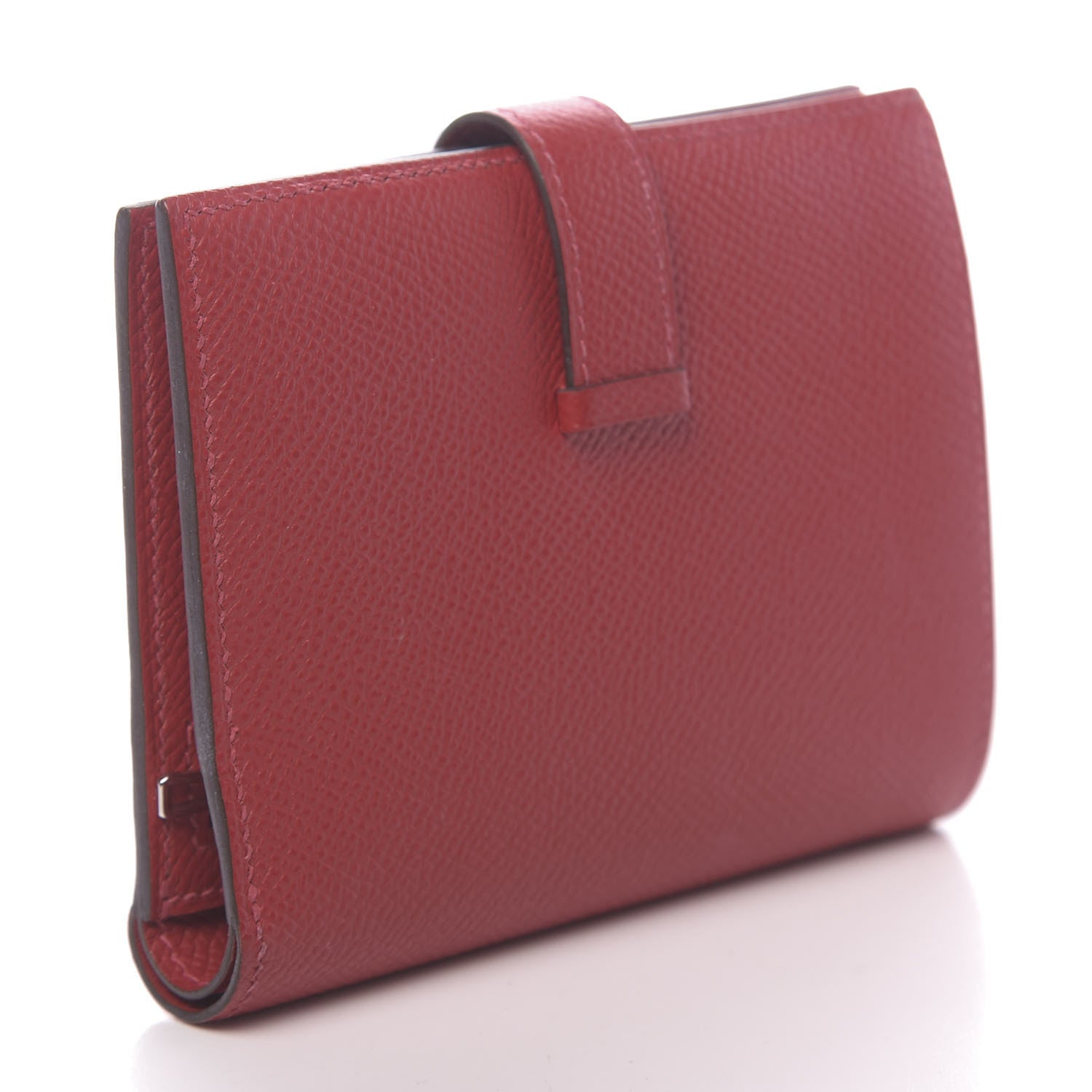 Hermes Epsom Bearn Compact Wallet Rouge Casaque 3 of 7