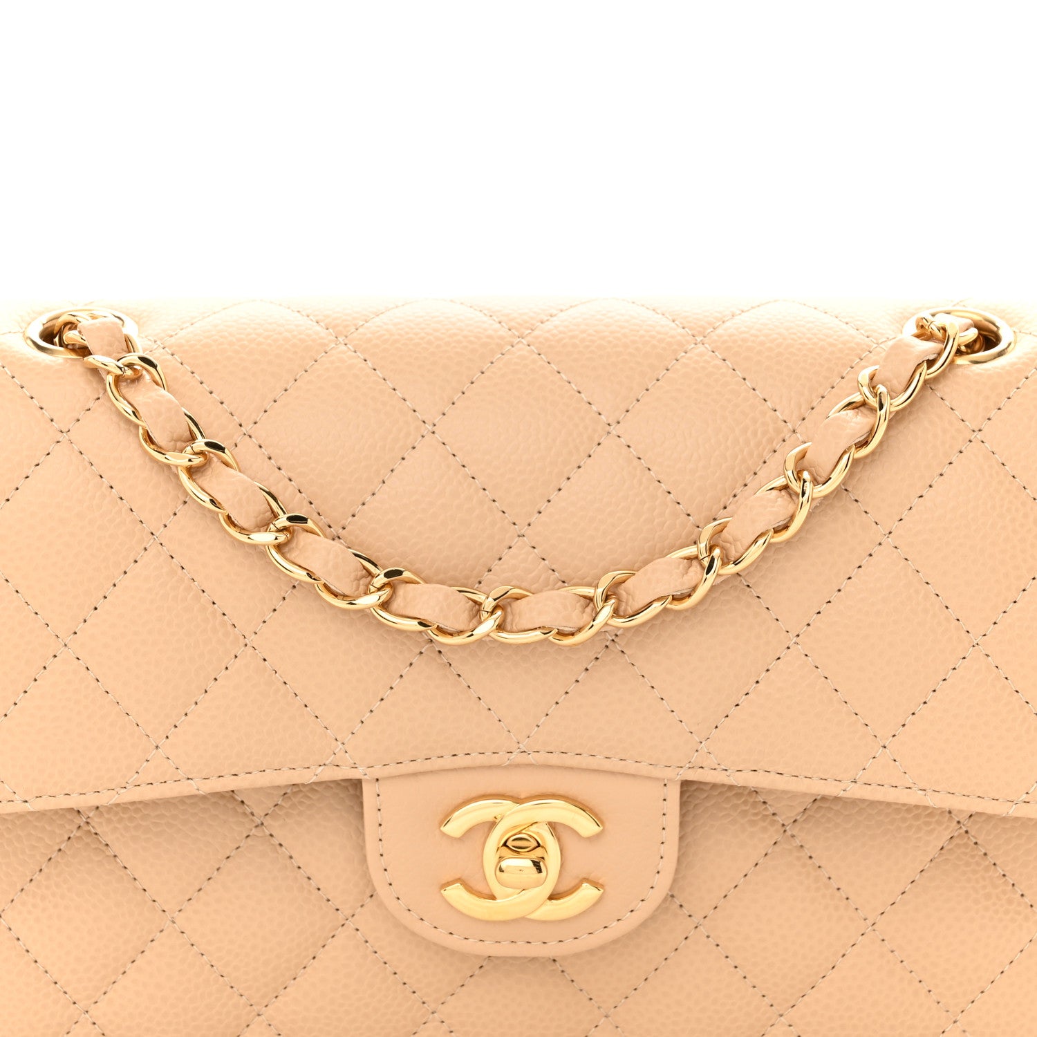 Chanel Caviar Quilted Small Double Flap Beige 8 of 12