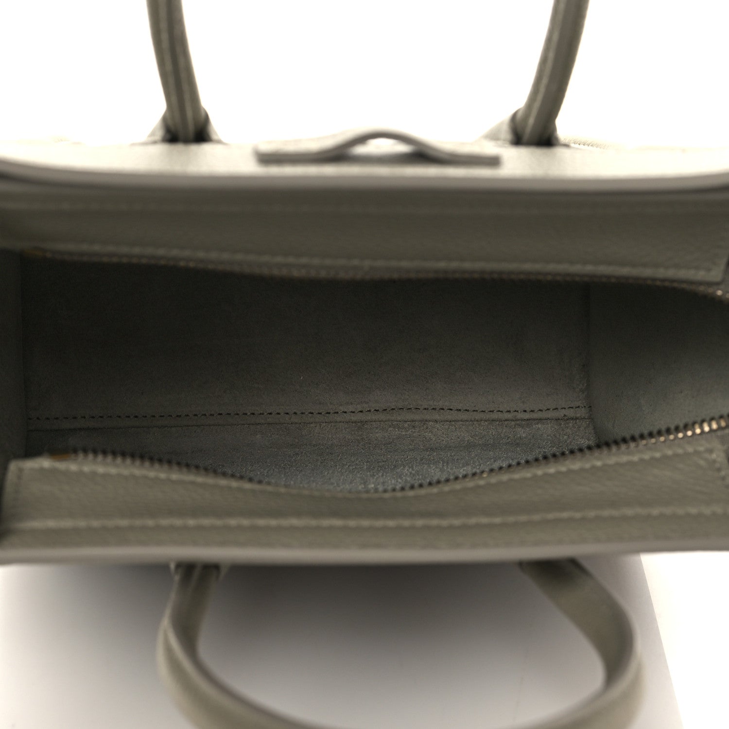 Celine Drummed Calfskin Nano Luggage Green 4 of 6