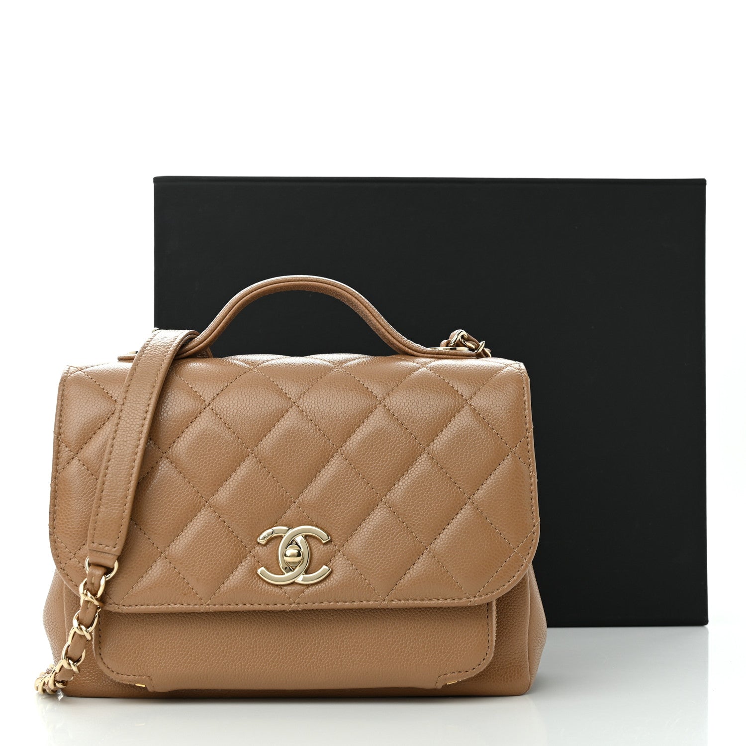 Chanel Caviar Quilted Medium Business Affinity Flap Beige 13 of 13