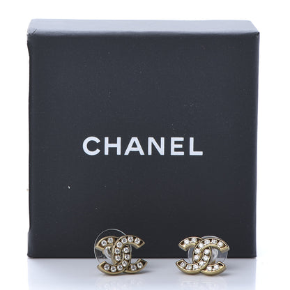Chanel Crystal CC Earrings Gold 6 of 6