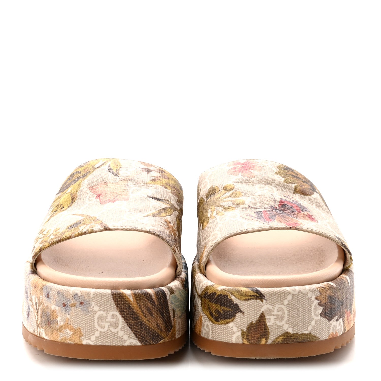 Gucci GG Supreme Monogram Water Flora Angelina Platform Slide
