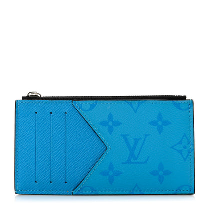 Louis Vuitton Taigarama Coin Card Holder Blue Lagoon 1 of 6