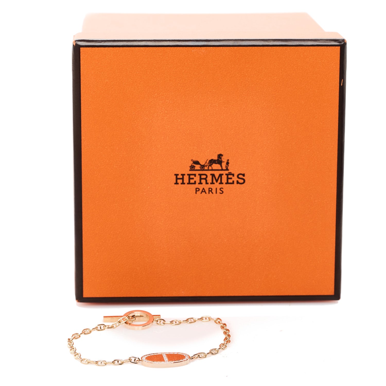 Hermes 18K Rose Gold Diamond Chaine d'Ancre Verso Bracelet SH 5 of 5