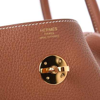 Hermes Togo Lindy 30 Gold Rouge Tomate 6 of 8