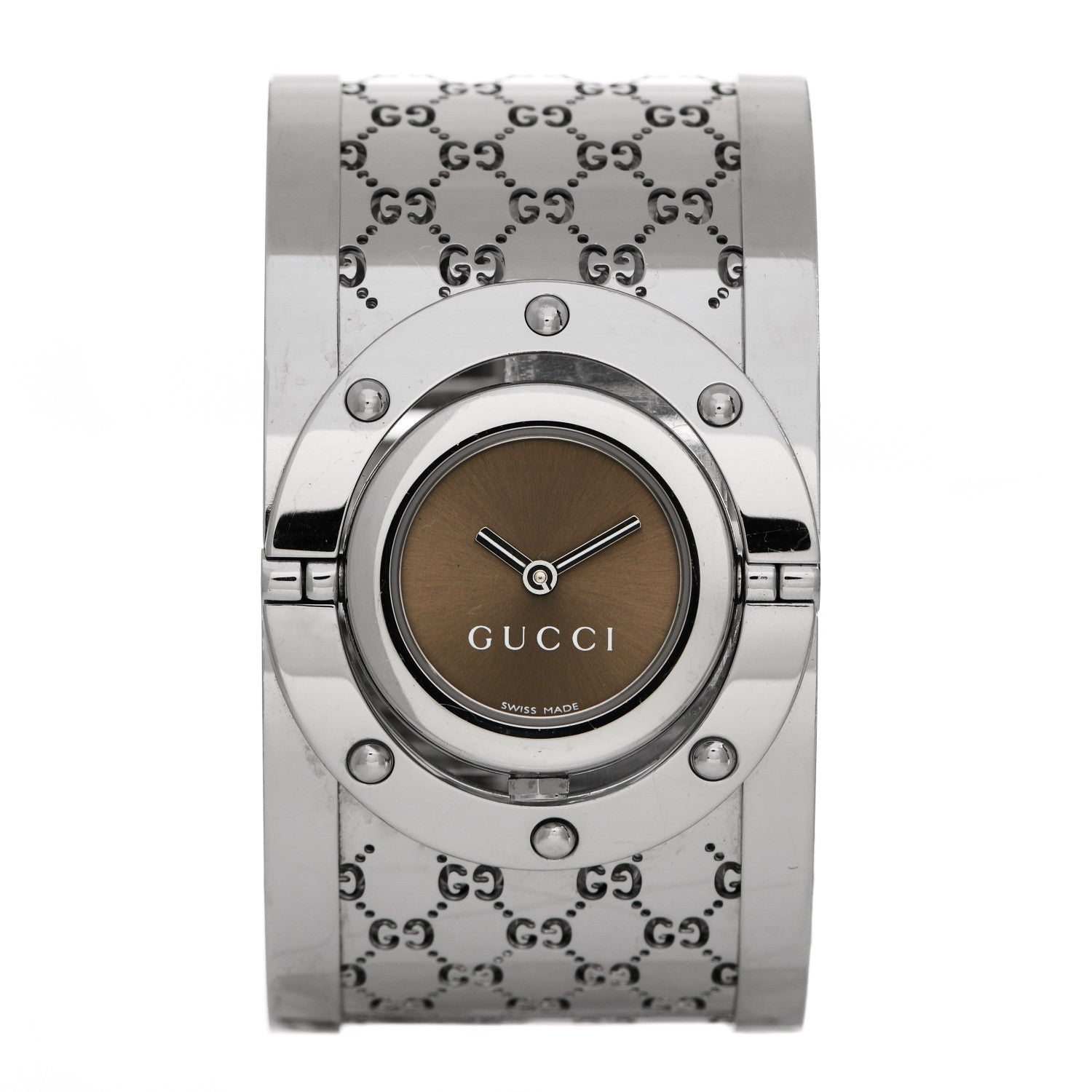 Gucci Stainless Steel 33mm Twirl Quartz Watch Brown 1 of 4