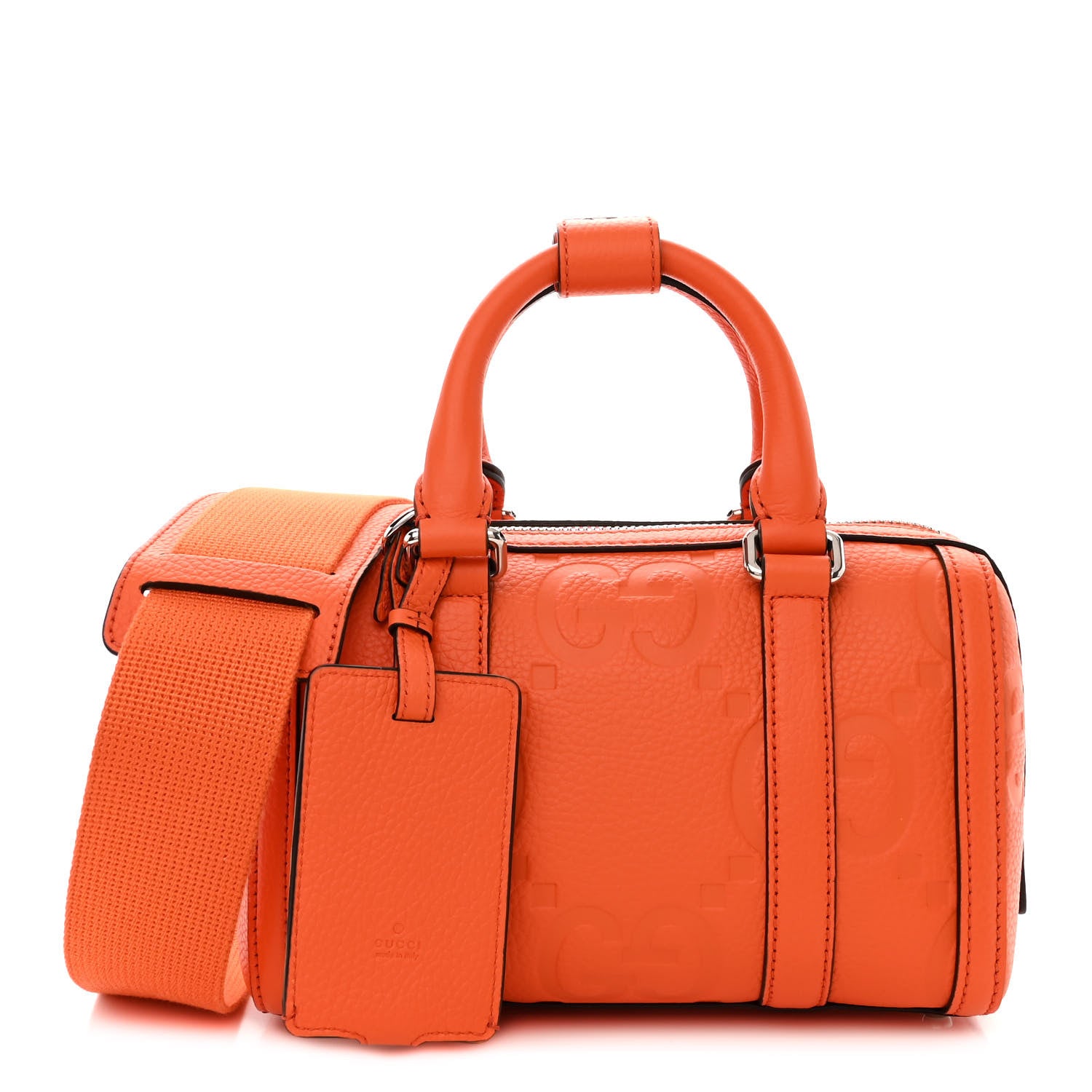 Gucci Piuma Calfskin Jumbo GG Embossed Mini Duffle Bag Good Orange 1 of 10