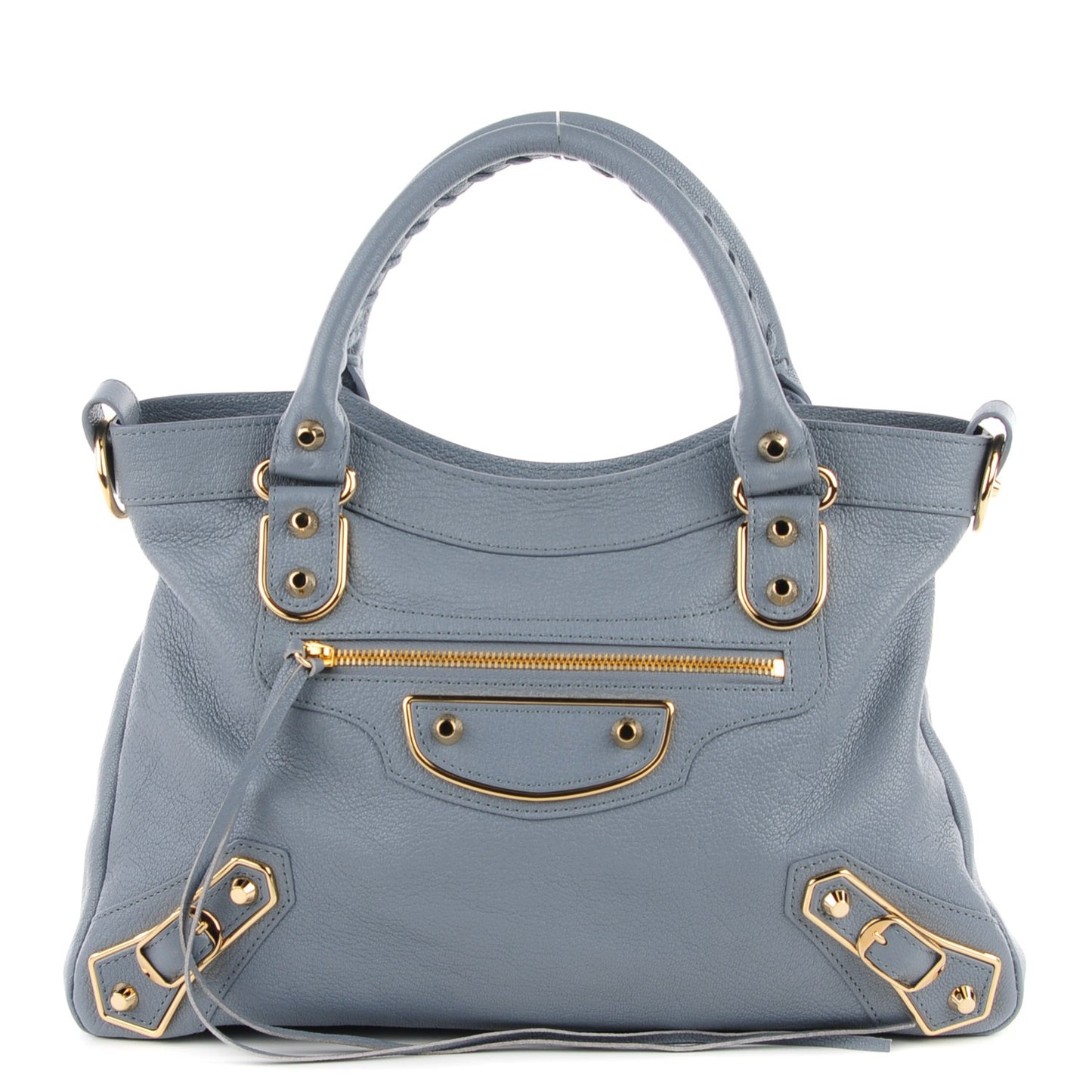 Chevre Gold Metallic Edge Hardware Town Bleu Acier