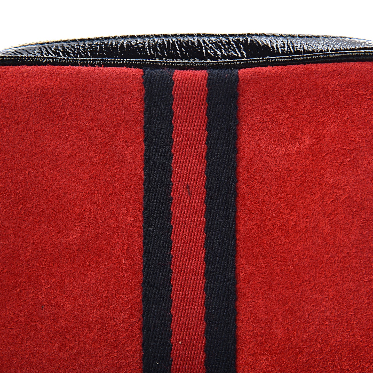 Suede Patent Web Mini Ophidia Shoulder Bag Red