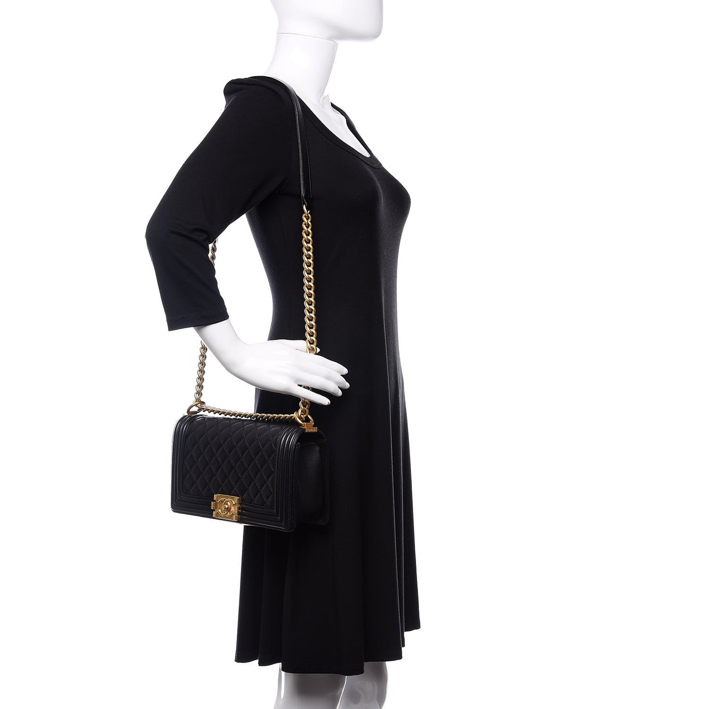 Lambskin Quilted Medium Boy Flap Black