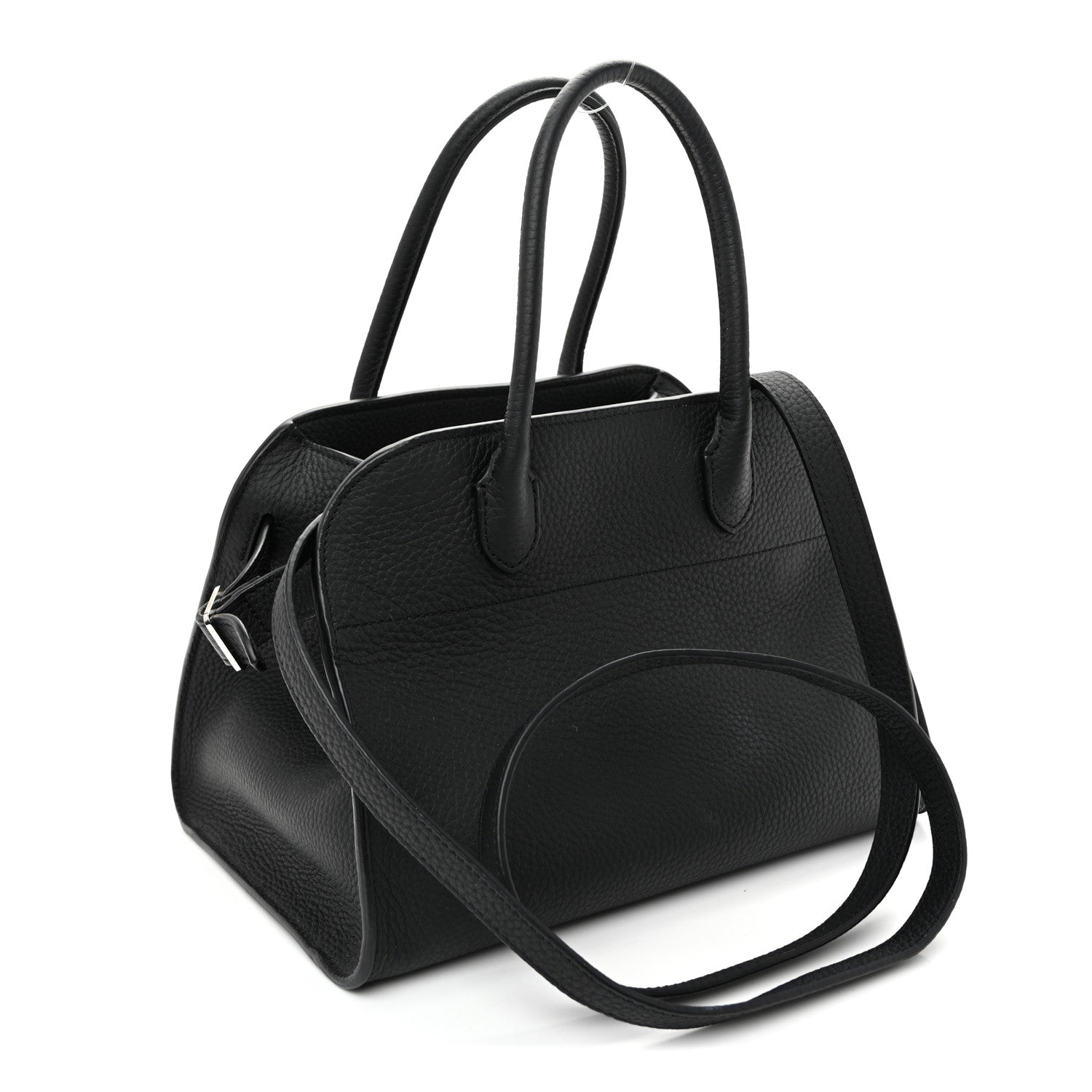 The Row Grained Calfskin Soft Margaux 10 Bag Black 3 of 9