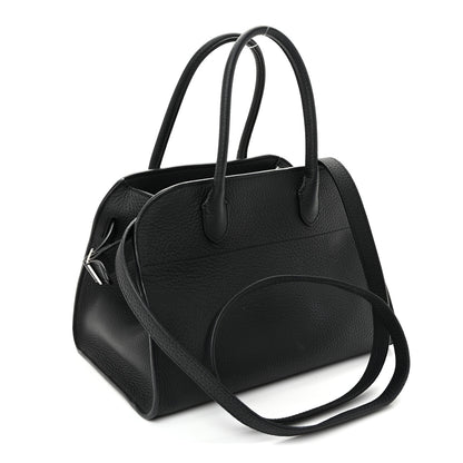 The Row Grained Calfskin Soft Margaux 10 Bag Black 3 of 9