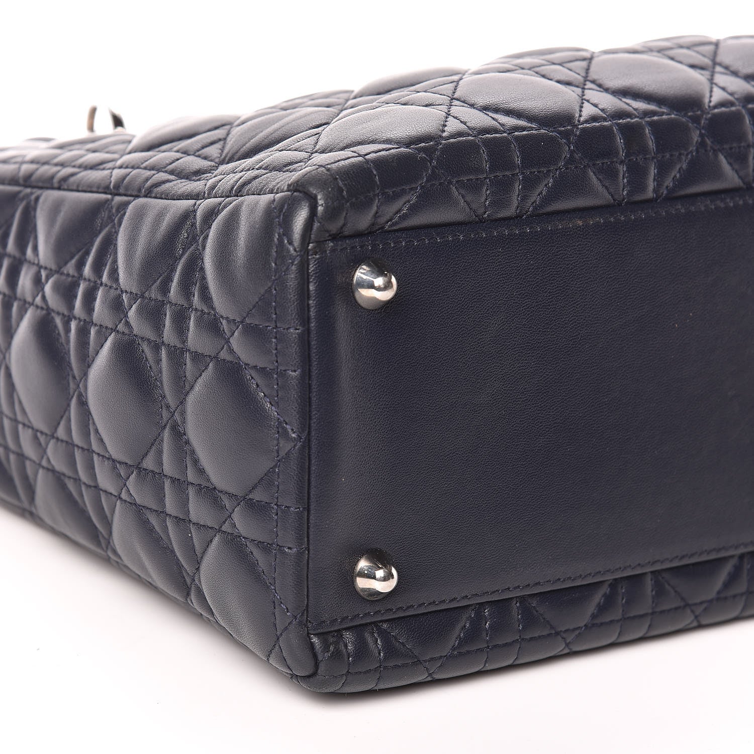 Christian Dior Lambskin Cannage Large Lady Dior Navy Blue 8 of 10