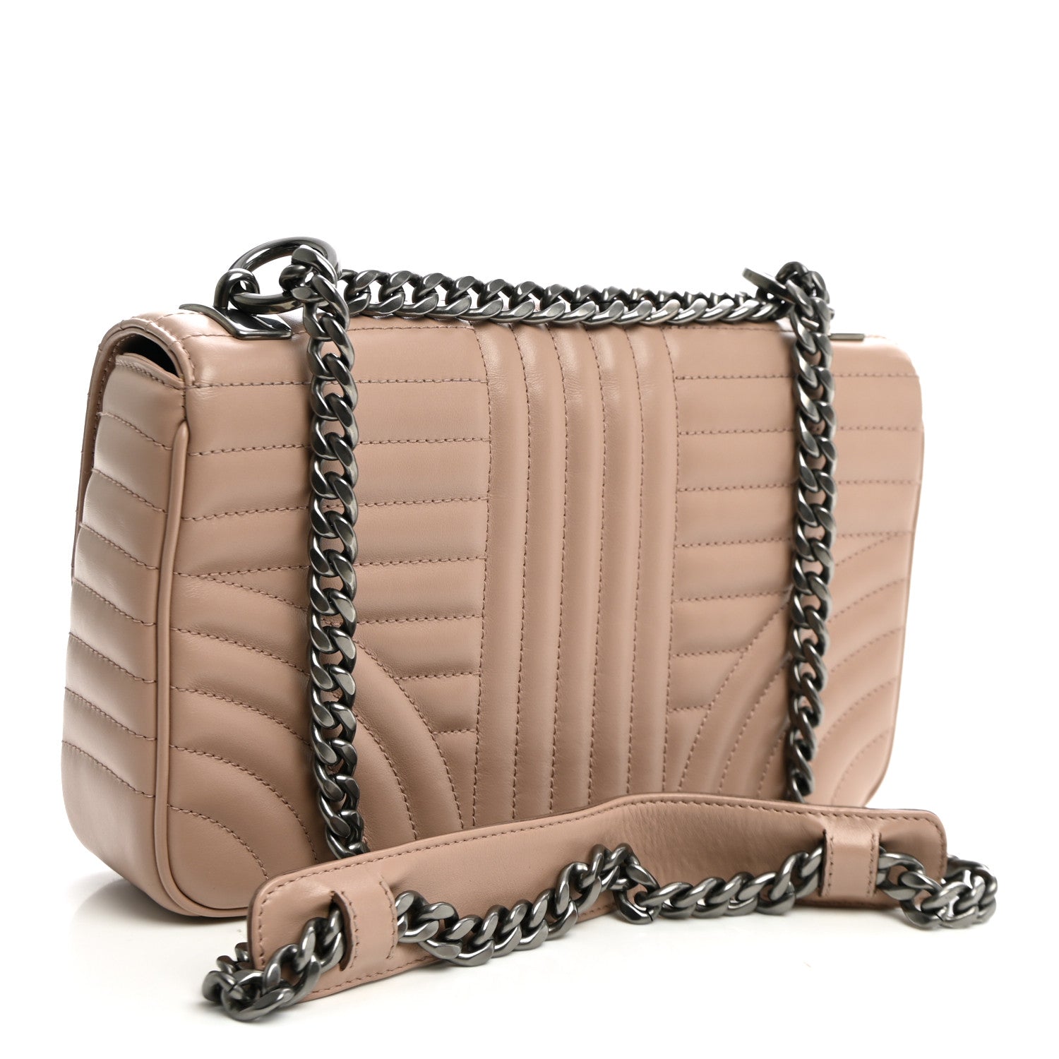 Prada Soft Calfskin Impunture Diagramme Medium Chain Flap Shoulder Bag Cipria 3 of 11