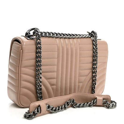 Prada Soft Calfskin Impunture Diagramme Medium Chain Flap Shoulder Bag Cipria 3 of 11