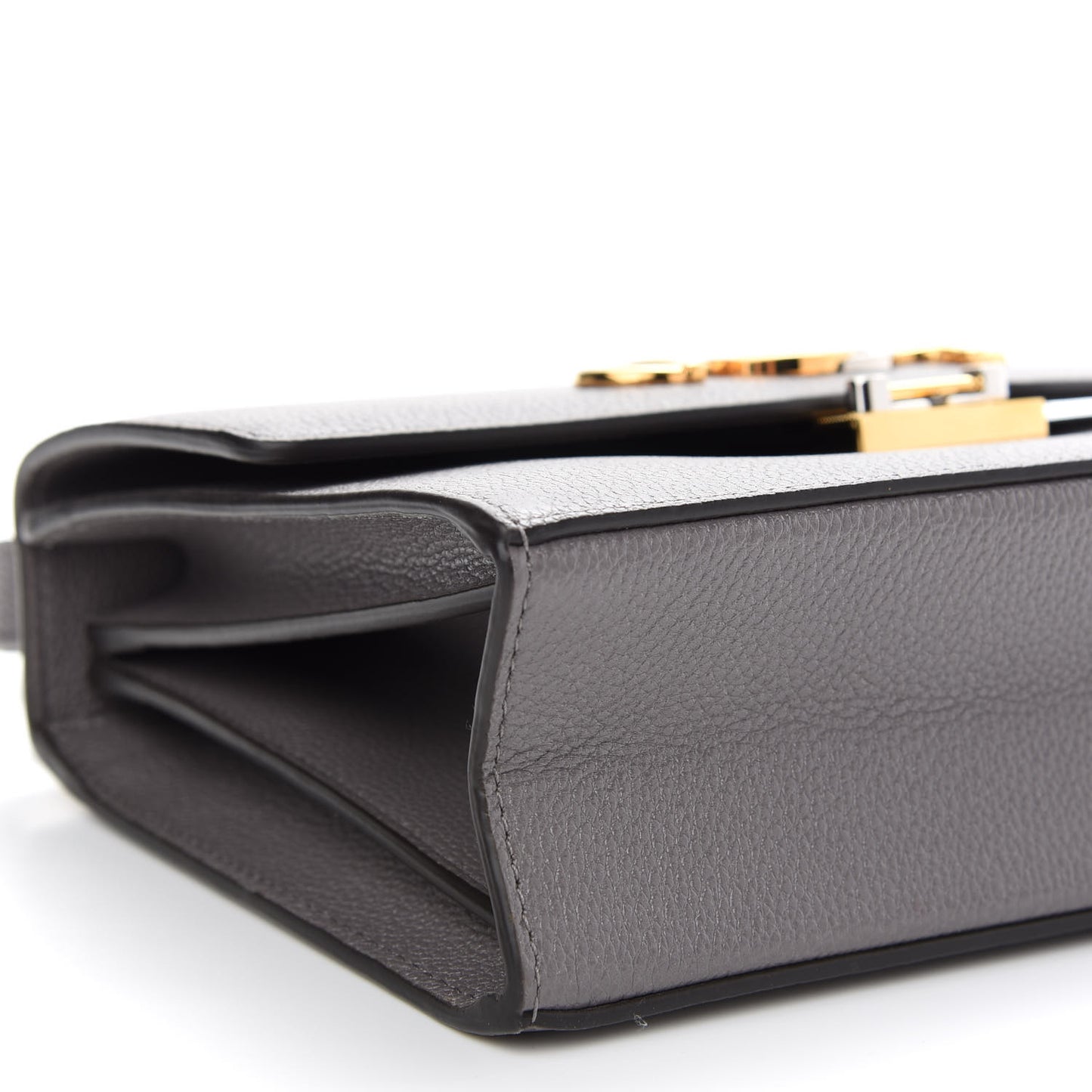 Grainy Calfskin Small Zumi Shoulder Bag Dusty Grey