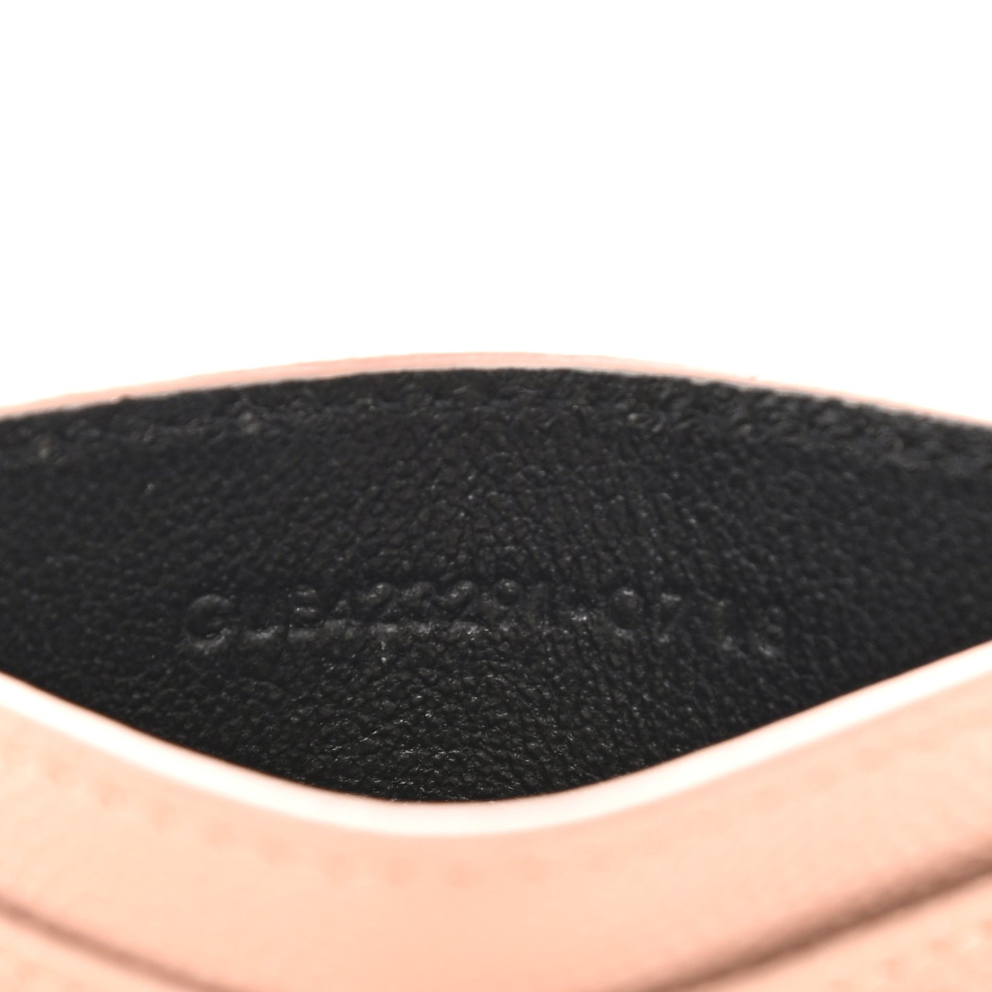 Grain De Poudre Matelasse Chevron Monogram Credit Card Case Pale Pink