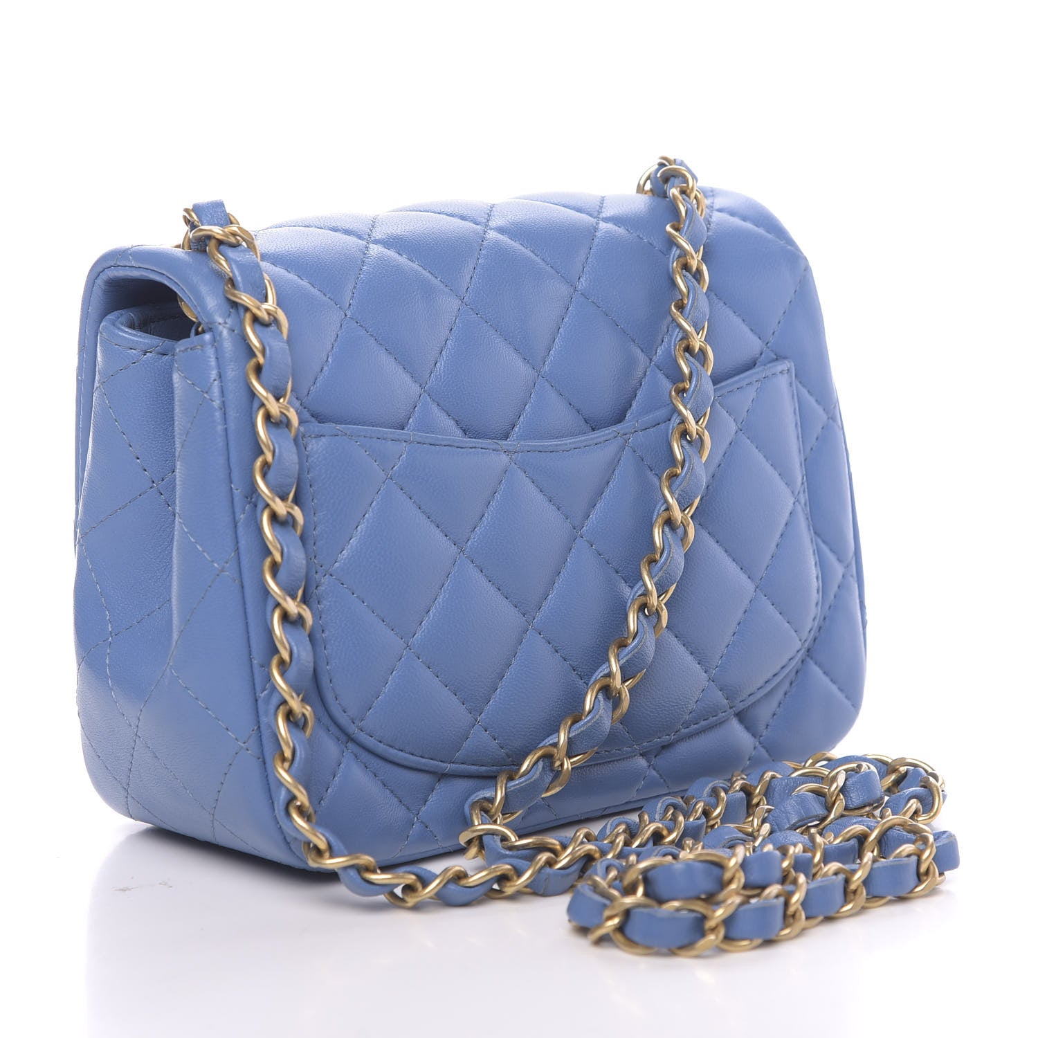 Chanel Lambskin Quilted Mini Square Flap Blue 3 of 11