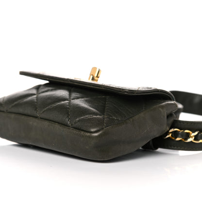 Chanel Lambskin Quilted Flap Waist Belt Bag Black 8 of 13
