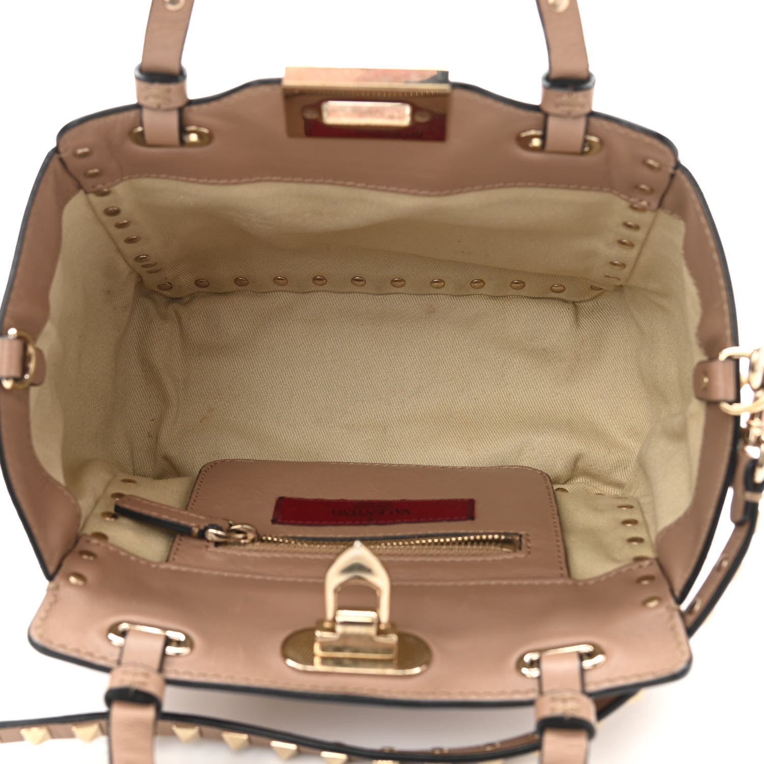 Valentino Garavani Vitello Mini Rockstud Tote Alpaca 4 of 11