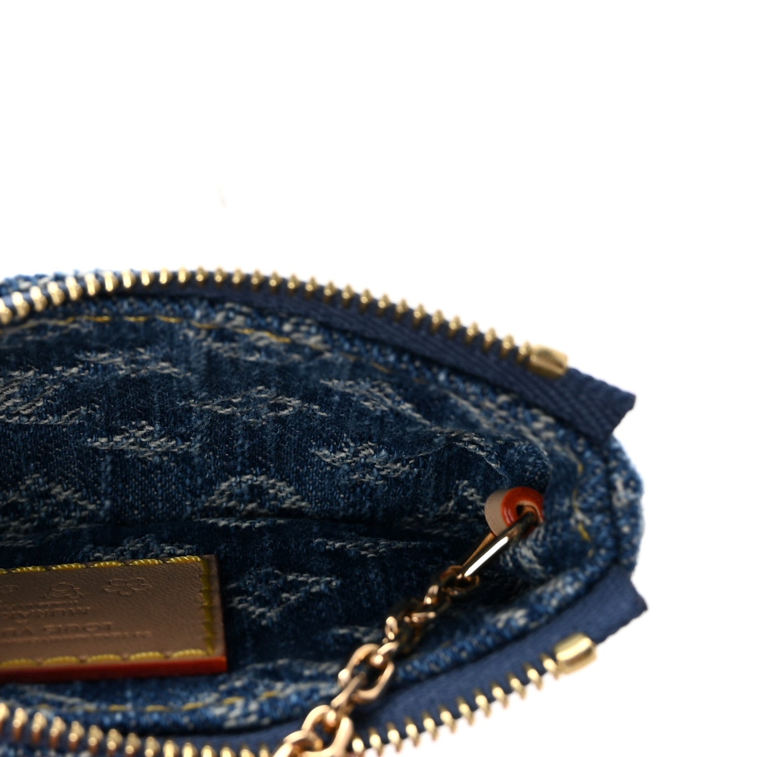 Louis Vuitton LV X TM Monogram Denim Cerises Key Pouch Blue 5 of 6