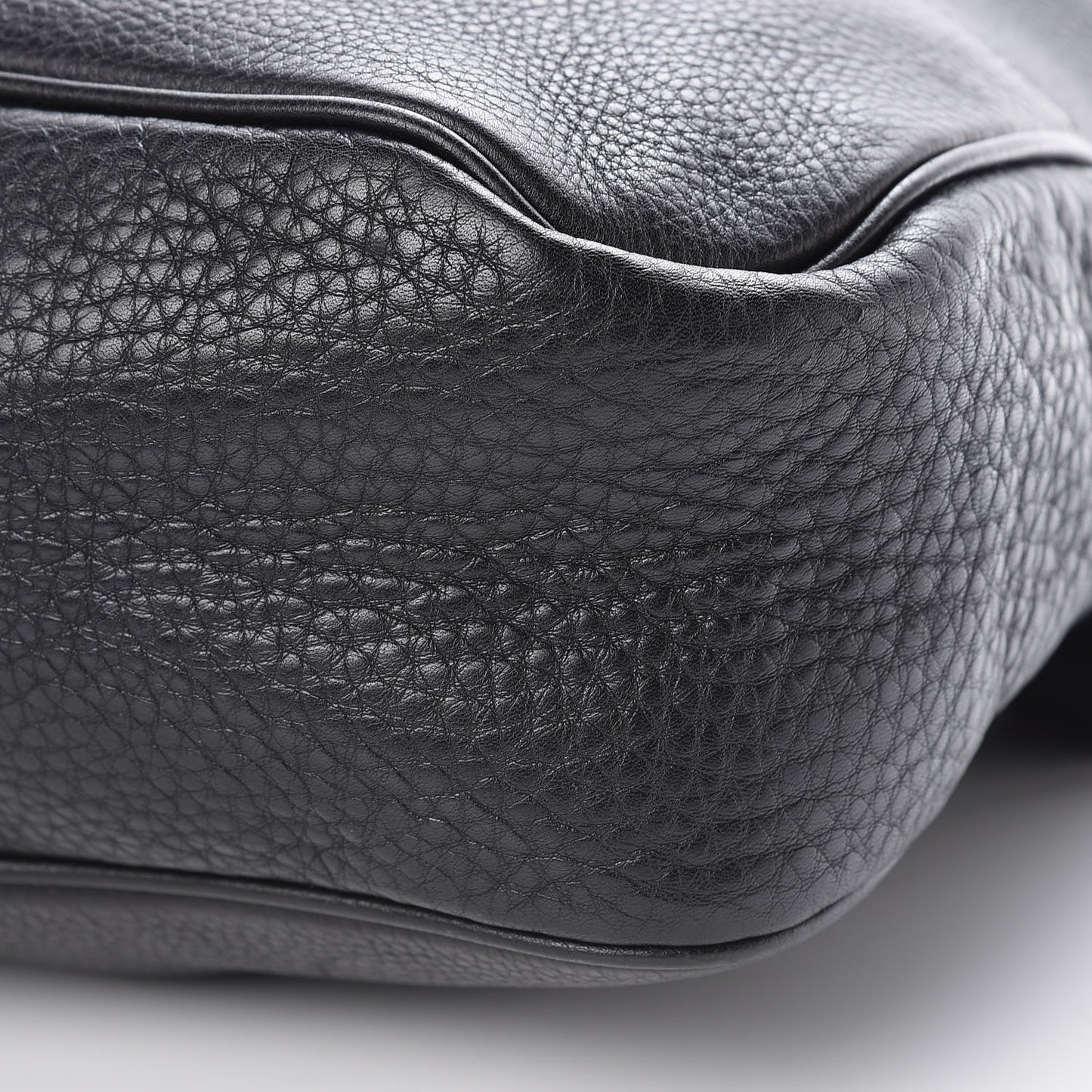 Pebbled Calfskin Medium Diana Bamboo Shoulder Bag Black